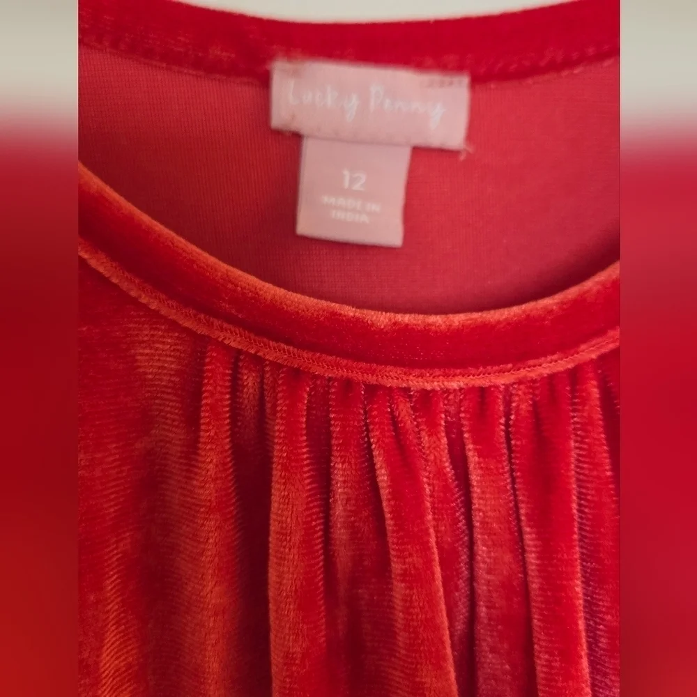 Red Velvet Short Sleeve Dress Sz 12
